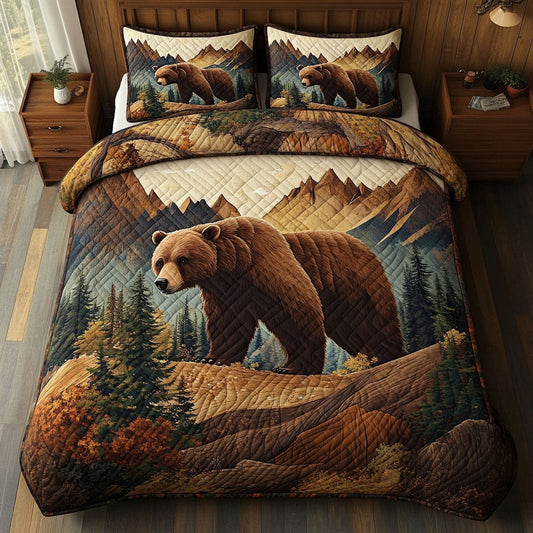 Grizzly Grace 3-Piece Quilted Bedding Set NCU0PT3447