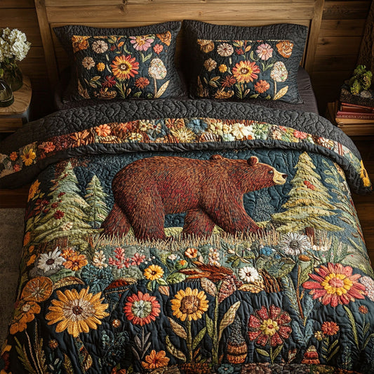 Grizzly Grove 3-Piece Quilted Bedding Set NCU0PT8395