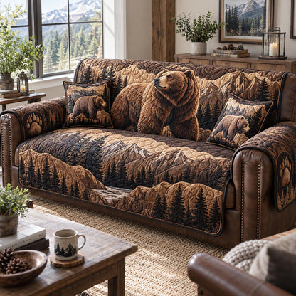 Grizzly Mountain Lodge Quilted Sofa Cover NCU0DV10093