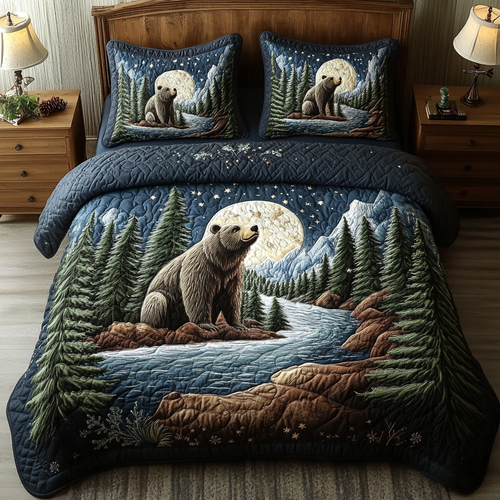 Grizzly Nap 3-Piece Quilted Bedding Set NCU0VL2338