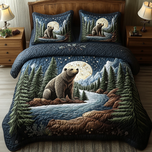 Grizzly Nap 3-Piece Quilted Bedding Set NCU0VL2338