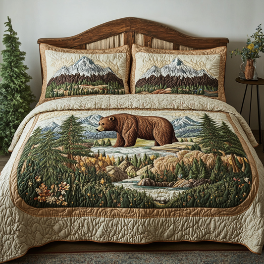 Grizzly Path 3-Piece Quilted Bedding Set NCU0VH4862