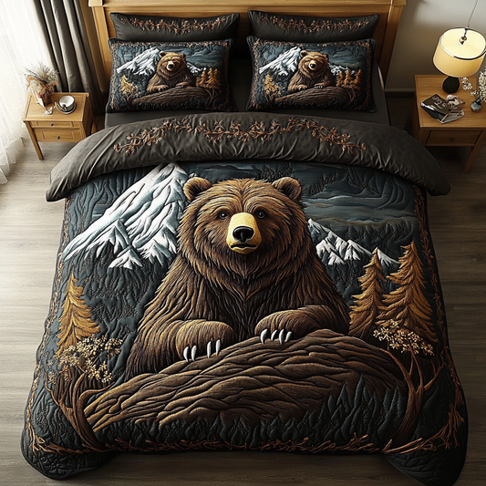 Grizzly Spirit 3-Piece Quilted Bedding Set NCU0DK5390