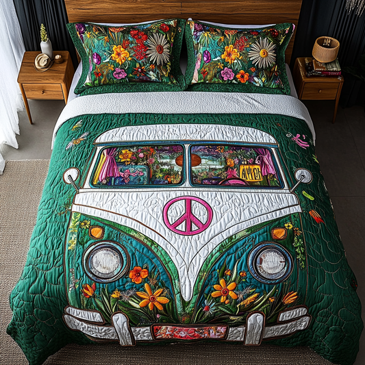 Groove Van 3-Piece Quilted Bedding Set NCU0DK7652