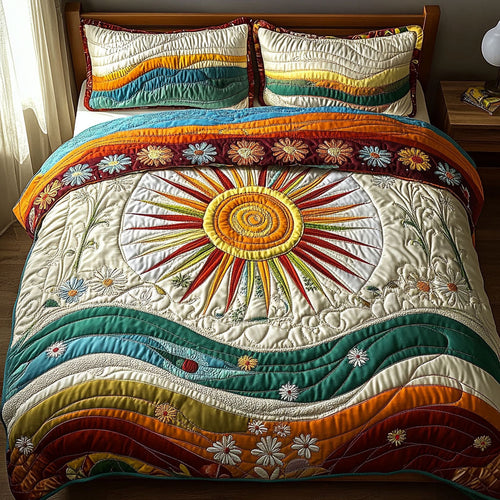 Groovy 70s Dream 3-Piece Quilted Bedding Set NCU0PT5533