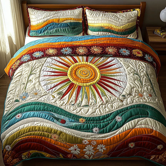 Groovy 70s Dream 3-Piece Quilted Bedding Set NCU0PT5533