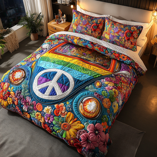 Groovy Beetle 3-Piece Quilted Bedding Set NCU0DK7900