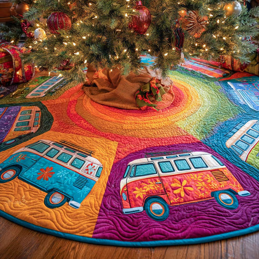 Groovy Christmas Journey Quilted Tree Skirt NCU0XD1333