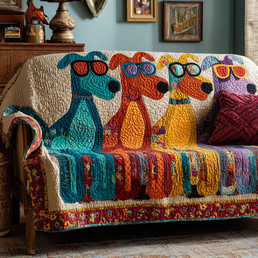 Groovy Dogs Quilted Sofa Cover NCU0DK11876