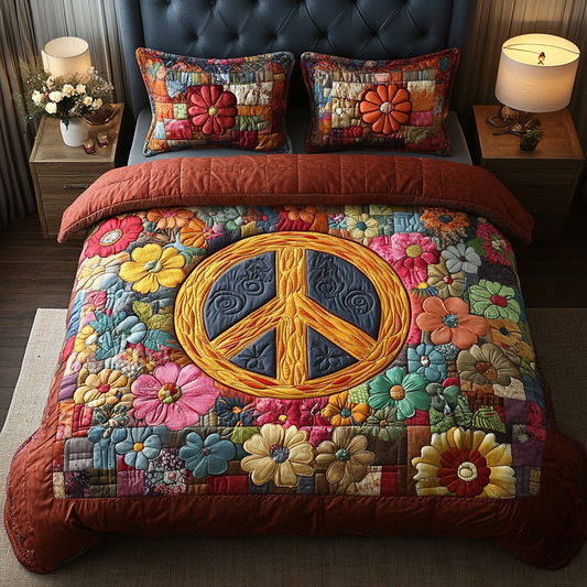 Groovy Dreams 3-Piece Quilted Bedding Set NCU0VH2476