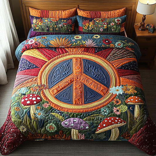 Groovy Dreams 3-Piece Quilted Bedding Set NCU0DV4756