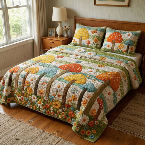 Groovy Garden 3-Piece Quilted Bedding Set NCU0NT12474
