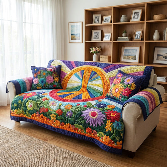 Groovy Garden Quilted Sofa Cover NCU0DK12122