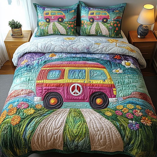 Groovy Getaway 3-Piece Quilted Bedding Set NCU0DV4149