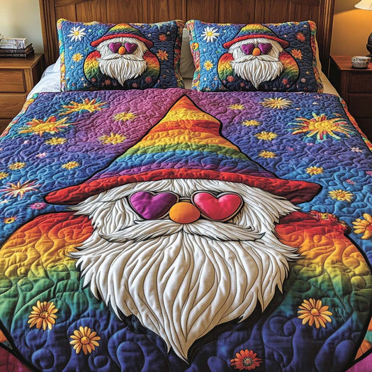 Groovy Gnome Love 3-Piece Quilted Bedding Set NCU0XD483