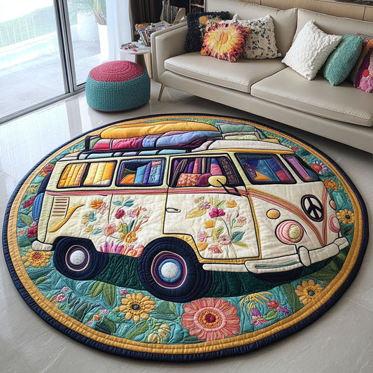 Groovy Roadtrip Quilted Round Mat NCU0PT4263