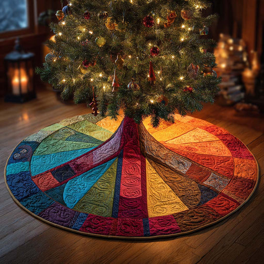 Groovy Sunburst Christmas Quilted Tree Skirt NCU0XD1338
