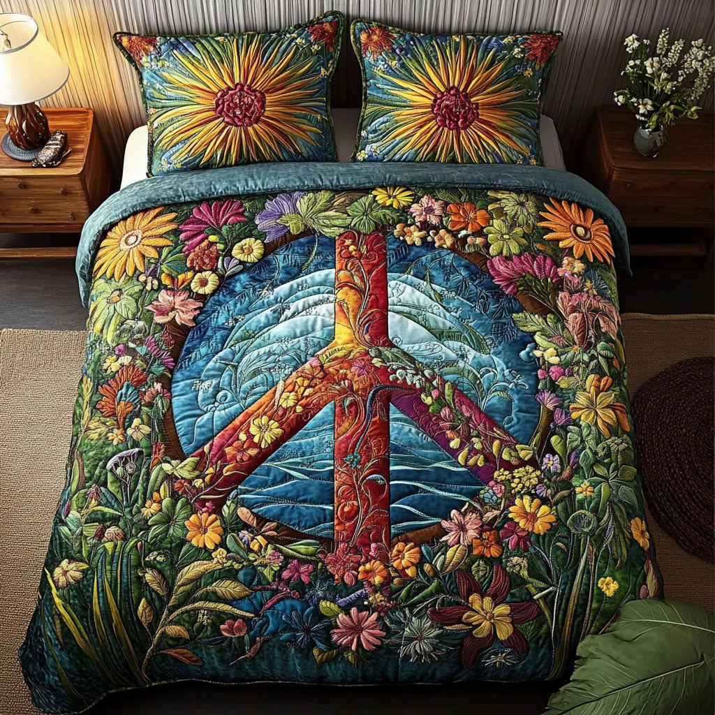 Groovy Vibes 3-Piece Quilted Bedding Set NCU0PT3951