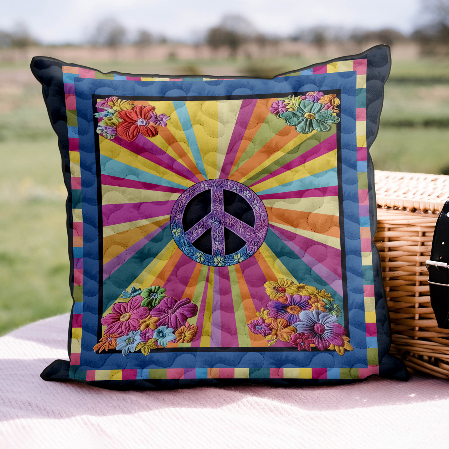 Groovy Vibes Quilted Pillow Case NCU0DK5464
