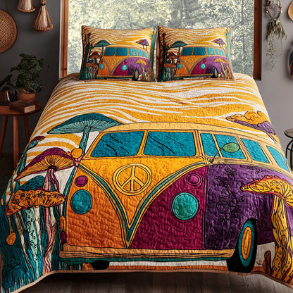 Groovy Wheels 3-Piece Quilted Bedding Set NCU0DV7364