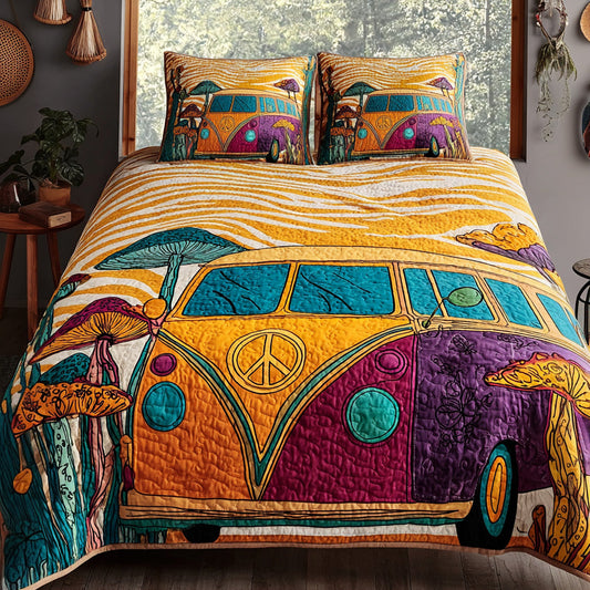 Groovy Wheels 3-Piece Quilted Bedding Set NCU0DV7364