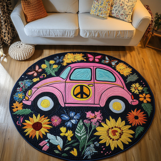 Groovy Wheels Quilted Round Mat NCU0DK8286