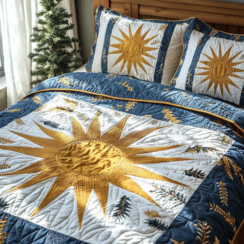 Groovy Winter Sunshine 3-Piece Quilted Bedding Set NCU0DV7356