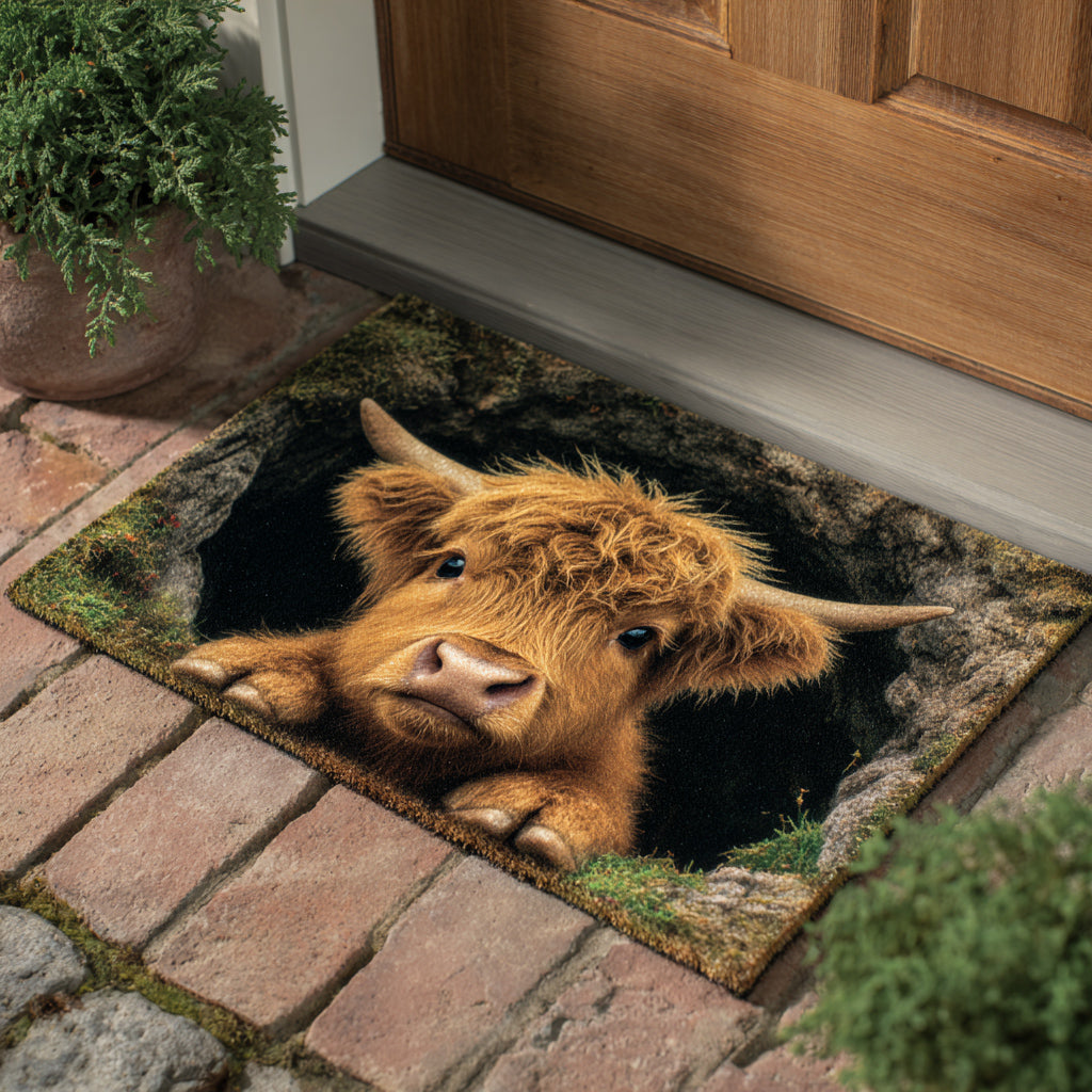Grotto Highland Calf Doormat NCU0HH1168