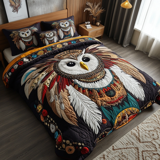 Guardian Owl 3-Piece Quilted Bedding Set NCU0VL2535