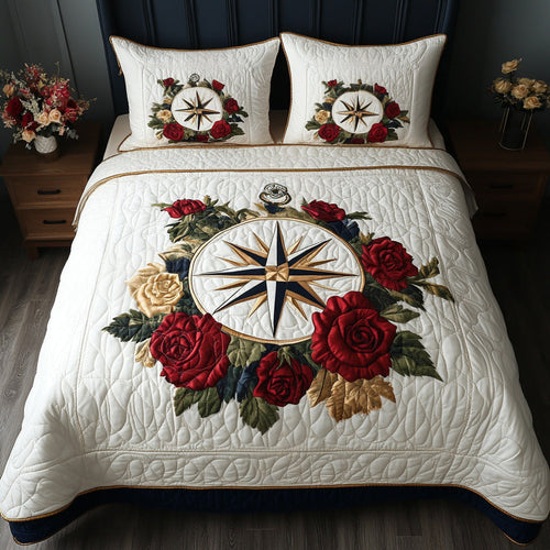 Guiding Rose 3-Piece Quilted Bedding Set NCU0DV7318