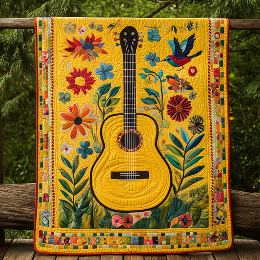 Guitar Garden Quilted Blanket NCU0VL2389