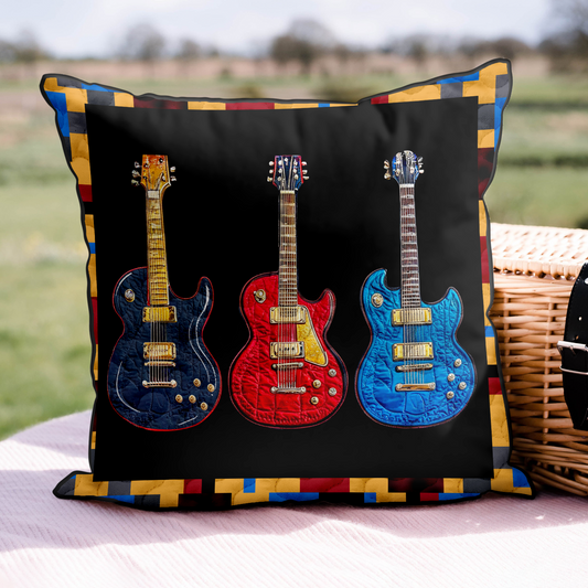 Guitar Grooves Quilted Pillow Case NCU0DK6351