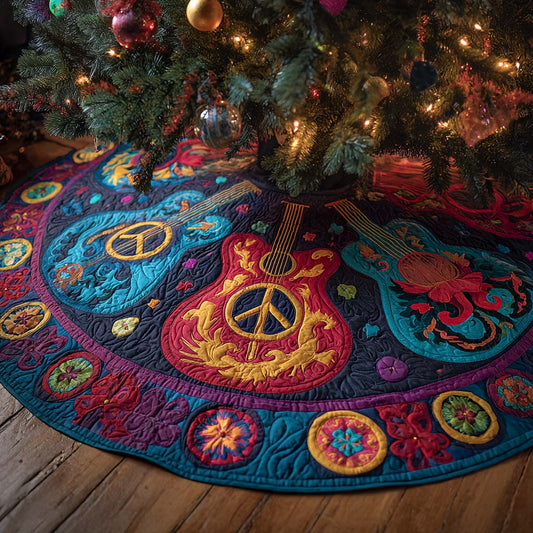 Guitar Harmony Christmas Quilted Tree Skirt NCU0XD1335