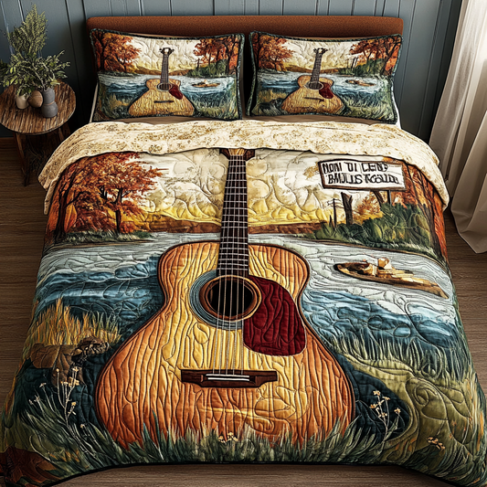 Guitar Haven 3-Piece Quilted Bedding Set NCU0VH4732