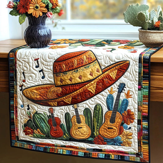 Guitar and Sunshine Celebration Quilted Table Runner NCU0PT3734