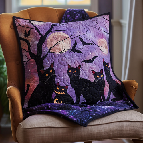 Halloween Cat Quilted Pillow Case NCU0PD357