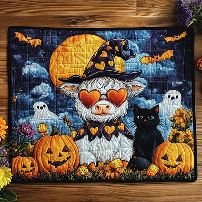 Halloween Highland Cow Quilted Placemat NCU0TL1277