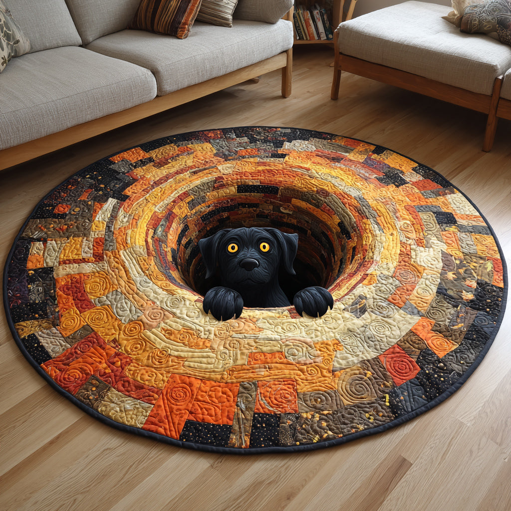 Halloween Labrador Retriever Quilted Round Mat NCU0HH563