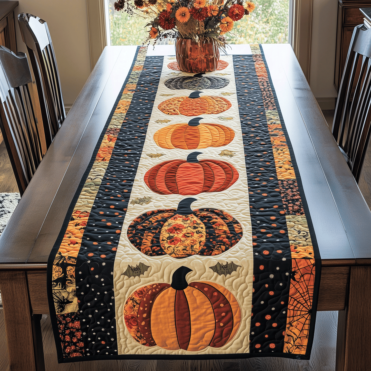 Pumpkin Quilted Table Runner NCU0VT37