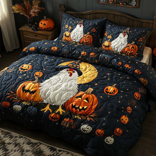 Halloween Roost Tales 3-Piece Quilted Bedding Set NCU0XD233