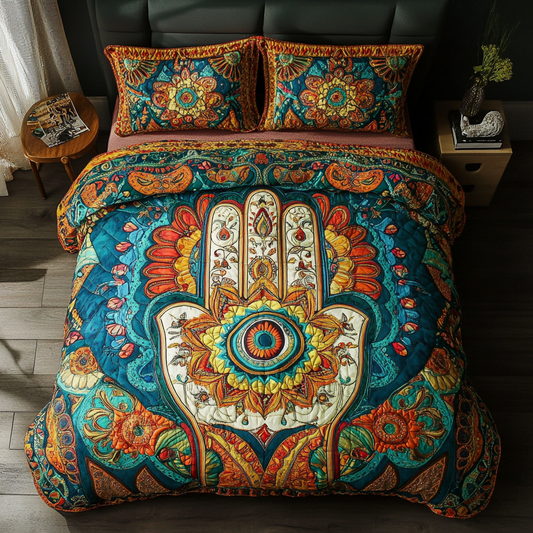 Hamsa Energy 3-Piece Quilted Bedding Set NCU0DK8221