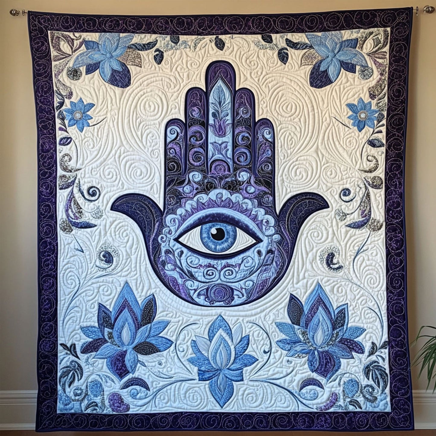 Hamsa of Balance Quilted Blanket NCU0PT6665