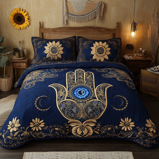 Hand Power 3-Piece Quilted Bedding Set NCU0VL1715