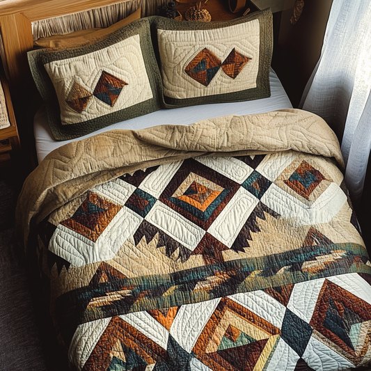 Handmade Native Patterns Quilted Bedding Set NCU0DV5319