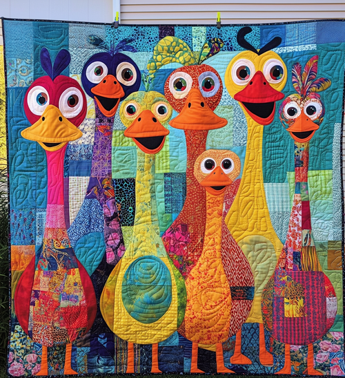 Happy Duck Village Quilted Blanket NCU0DV412