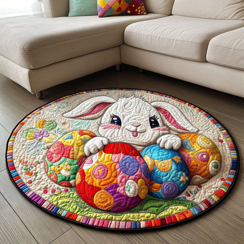 Happy Bunny Quilted Round Mat NCU0NT3562