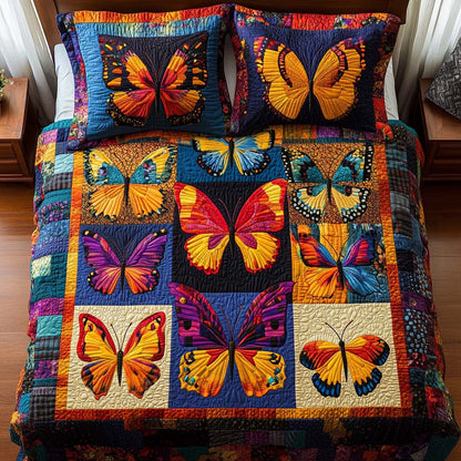 Happy Butterfly Spirit 3-Piece Quilted Bedding Set NCU0NT8330