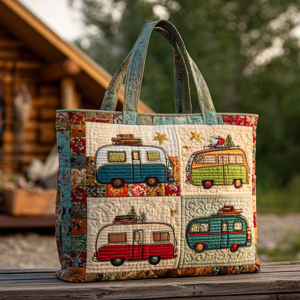 Happy Camp Days Quilted Tote Bag NCU0NT9383