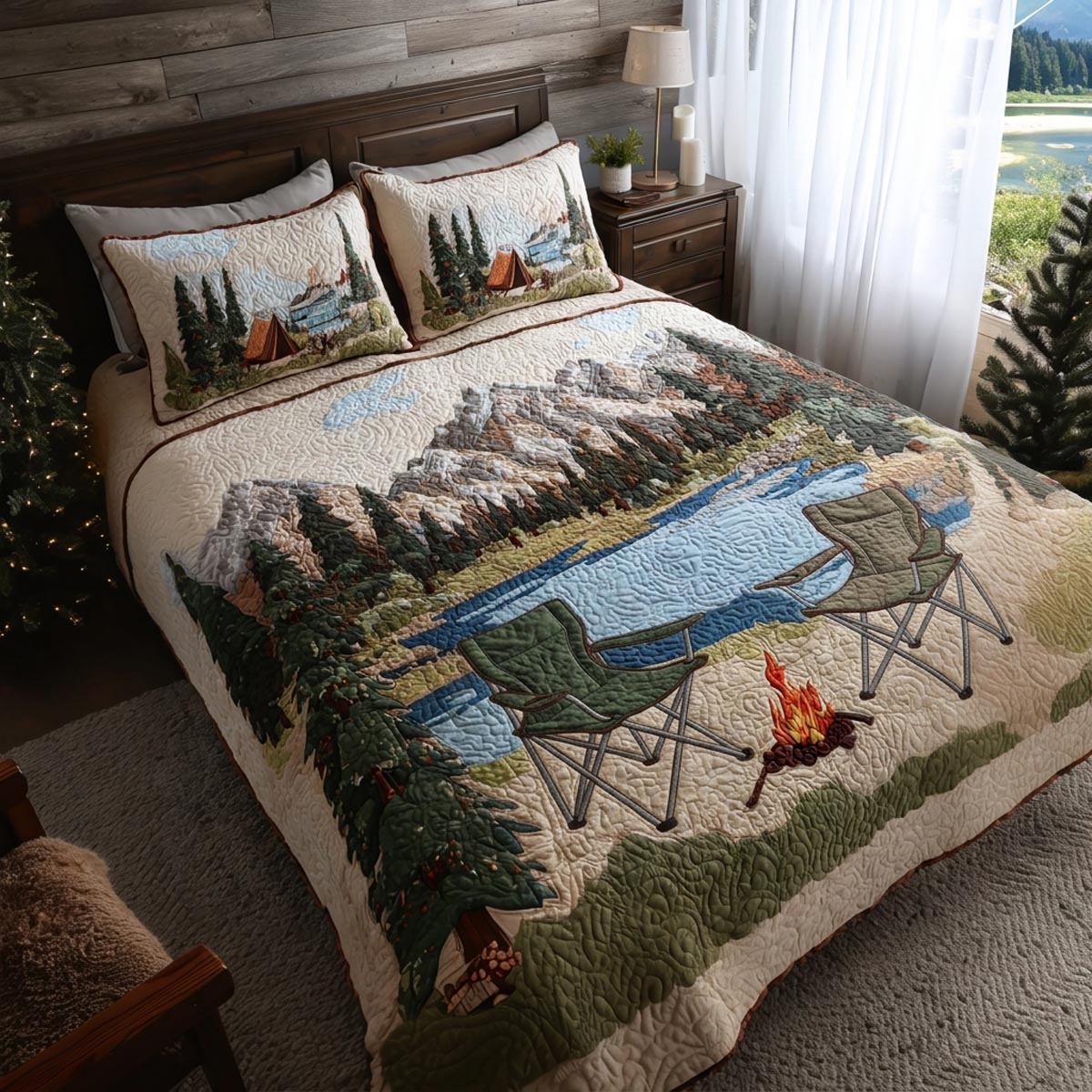 Happy Campers 3-Piece Quilted Bedding Set NCU0DV9679