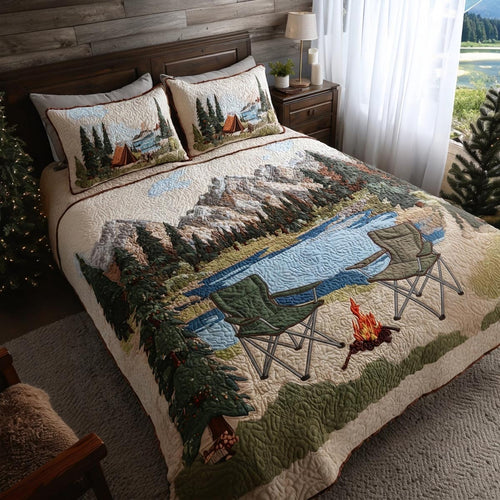 Happy Campers 3-Piece Quilted Bedding Set NCU0DV9679
